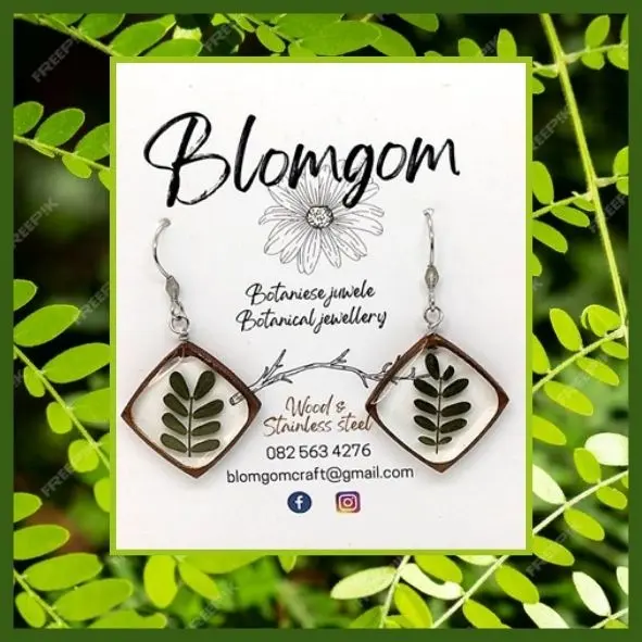 Large Square Shaped Earrings - Acacia (EARW007)